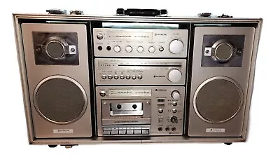 Vintage Hitachi M1 Boombox Am/fm Radio Stereo Amplifier Cassette Recorder W Case • $374.74