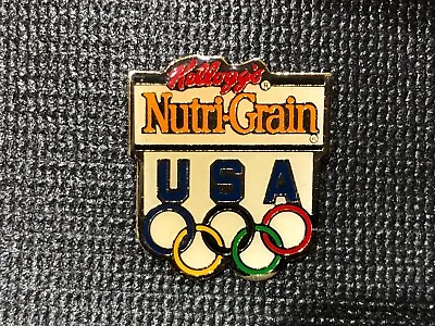 1992 Olympic Games Kellogg (Nutri-Grain) Sponsor Hat / Lapel Pin ~ Aat-3 • $17.17
