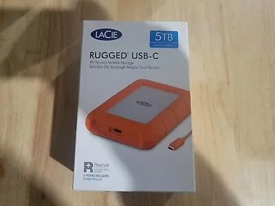 LaCie - Rugged 5TB External USB-C USB 3.1 Gen 1 Portable Hard Drive - Orange... • $155