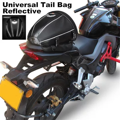 Reflective Motorcycle Rear Seat Tail Bag Luggage Storage Bag Shoulder Backpack • $39.86