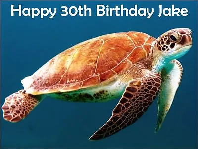 £3.66 • Buy Turtle Sea Animal A4 Personalised  Edible Cake Topper Wafer Icing Decoration