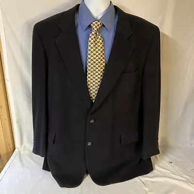 Jos A Bank Mens 100% Camelhair Gordon Blazer Jacket 48L 48 L Navy Blue USA Made • $49.99