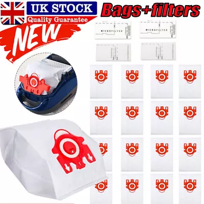 24x FJM Type Vacuum Cleaner Hoover Dust Bags + Filters For Miele C1 C2 Compact • £8.99