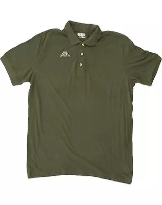 KAPPA Mens Polo Shirt 2XL Khaki Cotton HR12 • £9.18