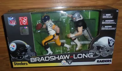 NFL Steelers Raiders BRADSHAW Vs LONG Figures McFarlane 2011 • $75