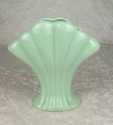 Alamo Pottery Model 733 Fan Vase Art Deco Vitreous Mint Green 7 Inch Tall 3 Wide • $75
