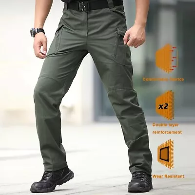 Mens Waterproof Hiking Tactical Trousers Outdoor Fishing Walking Combat Pants • £14.89