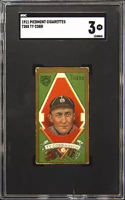 1911 T205 Piedmont Cigarettes Ty Cobb SGC 3 • $6399