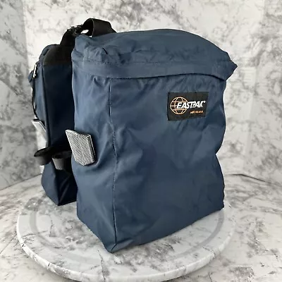 Vintage Eastpak Bicycle Saddlebag Panniers Blue Nylon W/ Reflectors Made In USA • $69.69