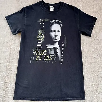 X Files Trust No One 2014 Tee Shirt Agent Fox Mulder 2014 Black Green Heavy S • $24