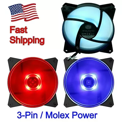 Cooler Master PC Case Fan MF120L RGB BLUE RED 1200RPM 3-Pin Molex DC 12V 0.16A • $7.49