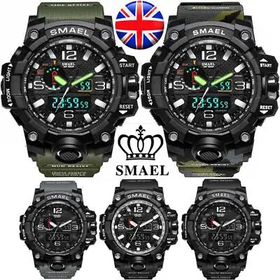 £12.87 • Buy SMAEL Mens Waterproof Sports Military Shock Analog Quartz Digital Wrist Watch *