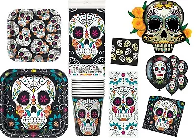 Halloween Sugar Skull Day Of The Dead Party Supplies Tableware Cello Bags • £3.99