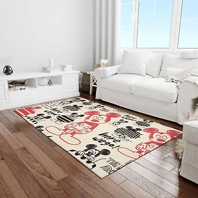 Vintage Disney Mickey Mouse Living Room Rug Cartoon Christmas Rugs Gift • $79.99