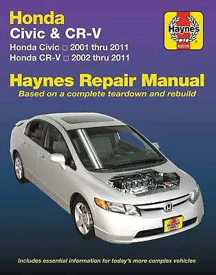 Honda Civic And Cr-V Shop Manual Service Repair Book Haynes Clymer • $32.87