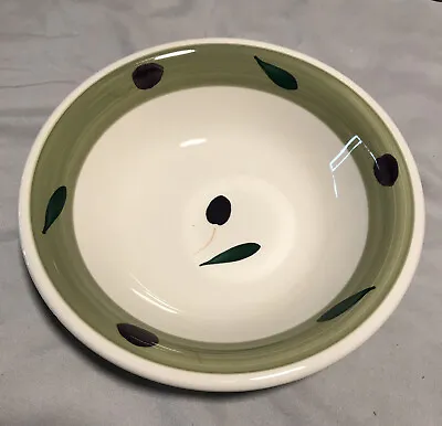 6 Maxam Cereal 8  Bowl Olive Made In Italy Green Rim • $109.98