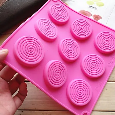 Swirl Lollipops Silicone Mould Chocolate Fondant Jelly Ice Cube Tray Candy Mold • £2.89