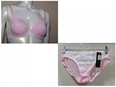 SALE New Low Price NWT Wacoal 85340 French Garden Contour Bra Hi-Leg Panty Pink • $7.99