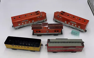 Marlines Marx Toy Train Cars Lot Of 5 Red Yellow • $75