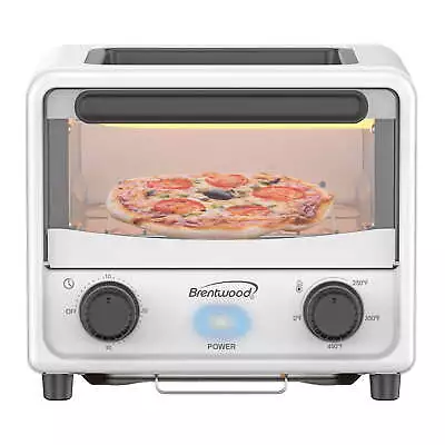 Brentwood 183-Cu. In. (3-L) 500-Watt Stainless Steel Mini Toaster Oven (White) • $31.98