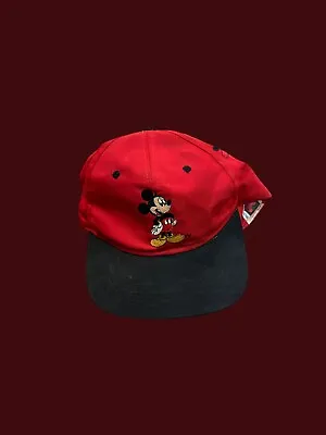 Mickey Mouse Disney VTG Red Spell Out SnapBack Hat • $10