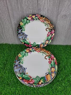 Vitromaster RAIN FOREST Set Of 4 - 10 5/8  Dinner Plates 1993 Sue Zipkin Design • $39.99