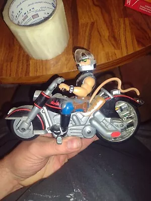 1993 Vintage Biker Mice From Mars Throttle Action Figure & Motorcycle ~ As Is • $19.98