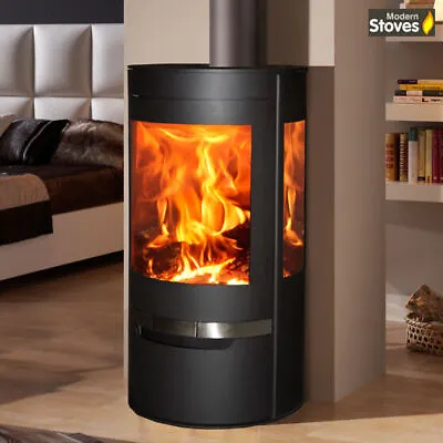 Wood Burning Stove 3 Sided Contemporary Curved Multi -Fuel Stove Suerte Aduro  • £1449.99