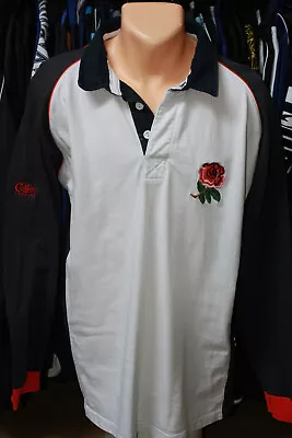 Vintage Old England Rugby Union 1995/1997 Cotton Traders Training Shirt Kit Xl • £42