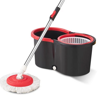 £13.99 • Buy 360° Spin Mop And Bucket Set Microfibre 2 Mop Heads Floor Mop Magic Rotating UK