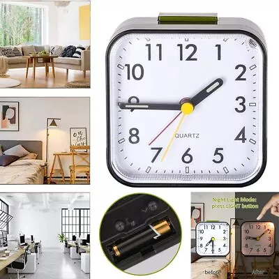 £8.89 • Buy Silent Alarm Clocks Bedside Non Ticking Battery Powered Table Clocks Luminous UK