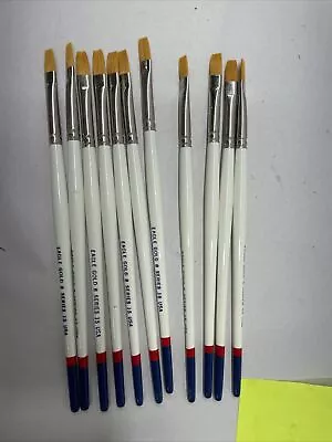 Vintage Artist Paint Brushes Lot Of 11 Eagle Gold 8 Series 15 • $21