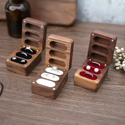 Wooden Jewelry Box Three Seats Storage Holder  Marriage Anniversary • $18.96