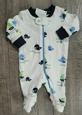 Baby Boy New Gymboree Bubbly Whale Preemie To 5lbs Footed Outfit • $49.99