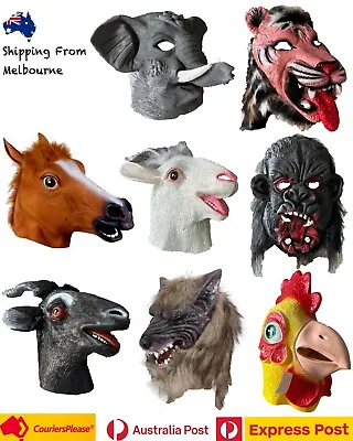 Latex Full Horse Animal Head Mask Creepy Halloween Costume Theater Toy Prop • $23.99