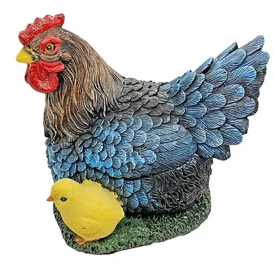 £18.99 • Buy Large Chicken Garden Ornament Outdoor Hen Statue With Chicks Garden Bird