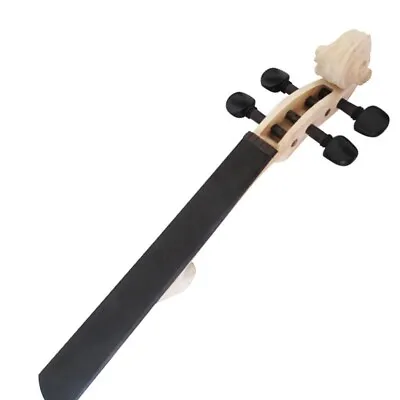 1pc Unfinished Violin Neck+Pegs And Fingerboard  White Maple Wood Violin Head • $14.99