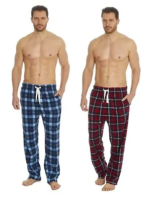 Mens Microfleece Check Lounge Pants / Pyjama Bottoms  S - 2XL • £9.99