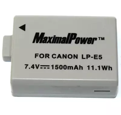 Maximal Power Replacement Rechargeable Battery Pack 7.4V 1500mAh For Canon LP-E5 • $19.90
