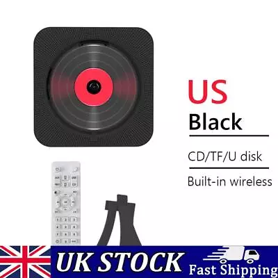 Wall Mount Bluetooth-compatible Stereo Portable CD Multimedia Player (Black US) • £39.29