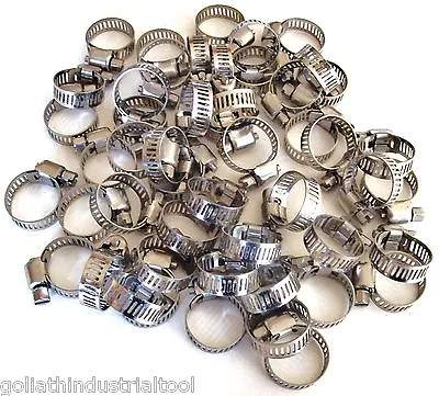 50 Goliath Industrial Stainless Steel Hose Clamps 1/2  - 3/4  Sshc34 13mm-19mm • $19.99