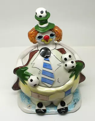 Vintage Signed Zampiva Italy Porcelain Large Clown Footballs  Figurine Italian • £30