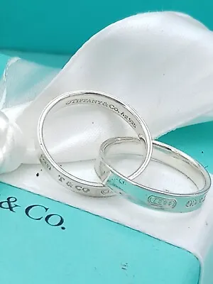 £169 • Buy Tiffany & Co Sterling Silver 1837 Interlocking Circles Ring J 1/2 UK, 5US, 49 EU