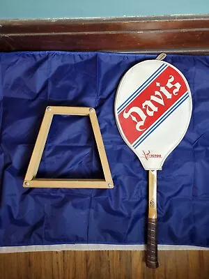 Vintage Davis Tad Imperial Deluxe Wooden Tennis Racket With Victor Cover USA • $29.39