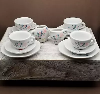 Vintage Honghua Craft Florals/Ribbons 14 Pc Porcelain Miniature Tea Set • $17.95