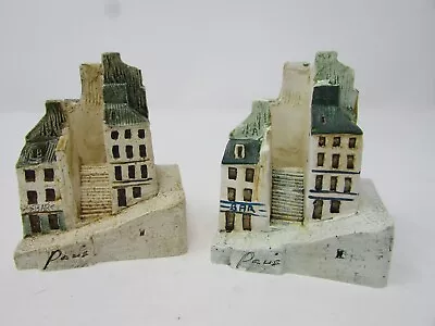 Vtg 2 Solid Miniature Buildings Paris Bar Grey & Green Slate Line Roof  1980's • $18.95