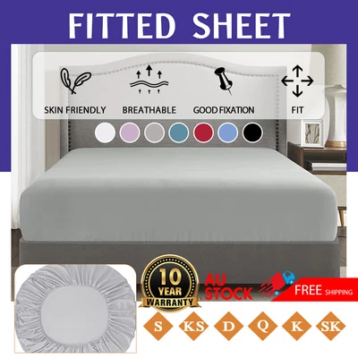$2.49 • Buy 2000TC Fitted Sheet Mattress Cover Queen/Double/Single Size Bed Ultra Soft