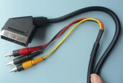 £5 • Buy 1.5m Scart Lead To Triple 3 X Phono Cable Composite Audio Video: MICROMARK