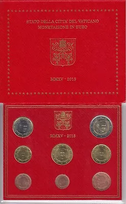 Coin Set Vatican Euro € BU 2015 SIMO OF THE TOP OF THE VATICAN Pope Francis • $94.66