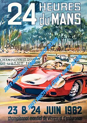 Le Mans 1962 Motor Racing Poster A3 Large Size  Advert Sign Leaflet - Fantastic! • £5.99